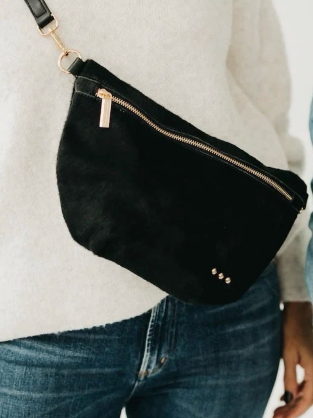 Hair On Hide Black Westlyn Bum Bag NWT by Pretty Simple